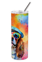 Load image into Gallery viewer, Cavalier Spaniel Hippie Dawg Stainless Steel Skinny Tumbler