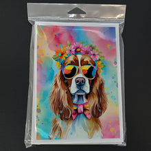 Load image into Gallery viewer, Cavalier Spaniel Hippie Dawg Greeting Cards - Blank Note Cards – 8-Pack of Artist-Designed Cards with Envelopes
