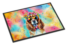 Load image into Gallery viewer, Cavalier Spaniel Hippie Dawg Doormat - 24x36 Decorative Floor Mat – Indoor/Outdoor Rug with Artistic Flair