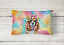 Load image into Gallery viewer, Cavalier Spaniel Hippie Dawg Fabric Decorative Pillow