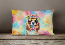 Load image into Gallery viewer, Cavalier Spaniel Hippie Dawg Fabric Decorative Pillow