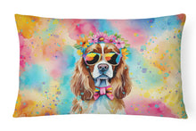 Load image into Gallery viewer, Cavalier Spaniel Hippie Dawg Fabric Decorative Pillow