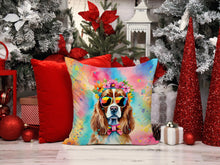 Load image into Gallery viewer, Cavalier Spaniel Hippie Dawg Fabric Decorative Pillow