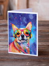 Load image into Gallery viewer, Chihuahua Hippie Dawg Greeting Cards - Blank Note Cards – 8-Pack of Artist-Designed Cards with Envelopes