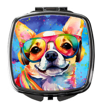 Load image into Gallery viewer, Chihuahua Hippie Dawg Compact Mirror – Stylish Purse Mirror with Artistic Covers