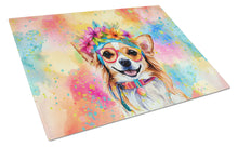 Load image into Gallery viewer, Chihuahua Hippie Dawg Glass Cutting Boards – Durable, Decorative Kitchen Art Large
