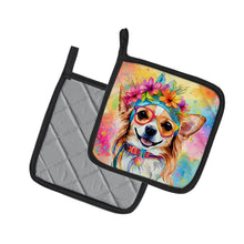 Load image into Gallery viewer, Chihuahua Hippie Dawg Pot Holders - Set of 2 Decorative Kitchen Helpers | Made in the USA