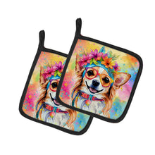 Load image into Gallery viewer, Chihuahua Hippie Dawg Pot Holders - Set of 2 Decorative Kitchen Helpers | Made in the USA