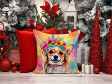 Load image into Gallery viewer, Chihuahua Hippie Dawg Throw Pillow - 14x14 Decorative Pillow – Art for Your Home &amp; Patio