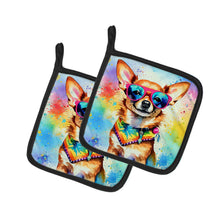 Load image into Gallery viewer, Chihuahua Hippie Dawg Pot Holders - Set of 2 Decorative Kitchen Helpers | Made in the USA