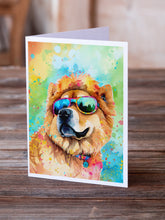 Load image into Gallery viewer, Chow Chow Hippie Dawg Greeting Cards - Blank Note Cards – 8-Pack of Artist-Designed Cards with Envelopes