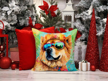 Load image into Gallery viewer, Chow Chow Hippie Dawg Throw Pillow - 14x14 Decorative Pillow – Art for Your Home &amp; Patio