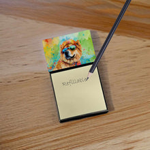 Load image into Gallery viewer, Chow Chow Hippie Dawg Sticky Note Holder- Refiilable Desk Accessory Note Pad