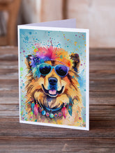 Load image into Gallery viewer, Chow Chow Hippie Dawg Greeting Cards - Blank Note Cards – 8-Pack of Artist-Designed Cards with Envelopes