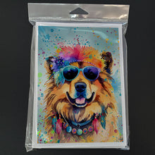 Load image into Gallery viewer, Chow Chow Hippie Dawg Greeting Cards - Blank Note Cards – 8-Pack of Artist-Designed Cards with Envelopes
