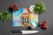 Load image into Gallery viewer, Cocker Spaniel Hippie Dawg Glass Cutting Boards – Durable, Decorative Kitchen Art Large
