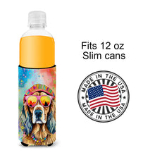 Load image into Gallery viewer, Cocker Spaniel Hippie Dawg Slim Can Huggers – Fun, Functional Drink Coolers for Every Occasion
