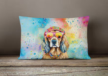 Load image into Gallery viewer, Cocker Spaniel Hippie Dawg Fabric Decorative Pillow
