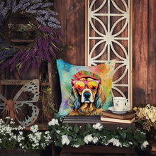 Load image into Gallery viewer, Cocker Spaniel Hippie Dawg Throw Pillow - 14x14 Decorative Pillow – Art for Your Home &amp; Patio