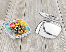 Load image into Gallery viewer, Cocker Spaniel Hippie Dawg Compact Mirror – Stylish Purse Mirror with Artistic Covers