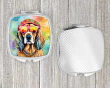Load image into Gallery viewer, Cocker Spaniel Hippie Dawg Compact Mirror – Stylish Purse Mirror with Artistic Covers