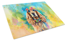 Load image into Gallery viewer, Cocker Spaniel Hippie Dawg Glass Cutting Boards – Durable, Decorative Kitchen Art Large