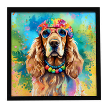 Load image into Gallery viewer, Cocker Spaniel Hippie Dawg Framed Metal Print