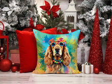 Load image into Gallery viewer, Cocker Spaniel Hippie Dawg Fabric Decorative Pillow
