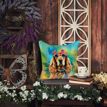 Load image into Gallery viewer, Cocker Spaniel Hippie Dawg Fabric Decorative Pillow