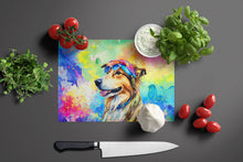 Load image into Gallery viewer, Collie Hippie Dawg Glass Cutting Boards – Durable, Decorative Kitchen Art Large