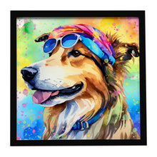 Load image into Gallery viewer, Collie Hippie Dawg Framed Metal Print