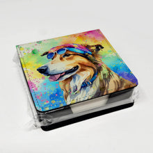 Load image into Gallery viewer, Collie Hippie Dawg PU Leather Note Paper Holder