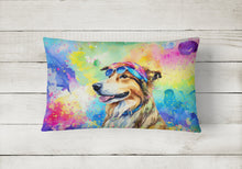 Load image into Gallery viewer, Collie Hippie Dawg Fabric Decorative Pillow