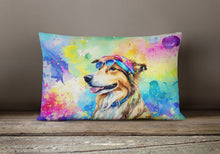 Load image into Gallery viewer, Collie Hippie Dawg Fabric Decorative Pillow