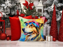 Load image into Gallery viewer, Collie Hippie Dawg Fabric Decorative Pillow