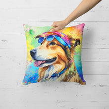 Load image into Gallery viewer, Collie Hippie Dawg Fabric Decorative Pillow