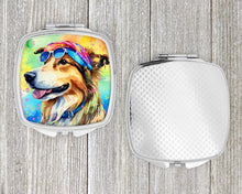 Load image into Gallery viewer, Collie Hippie Dawg Compact Mirror – Stylish Purse Mirror with Artistic Covers