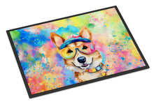 Load image into Gallery viewer, Corgi Hippie Dawg Doormat - 24x36 Decorative Floor Mat – Indoor/Outdoor Rug with Artistic Flair
