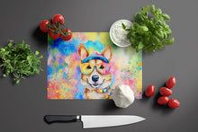 Load image into Gallery viewer, Corgi Hippie Dawg Glass Cutting Boards – Durable, Decorative Kitchen Art Large