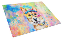 Load image into Gallery viewer, Corgi Hippie Dawg Glass Cutting Boards – Durable, Decorative Kitchen Art Large