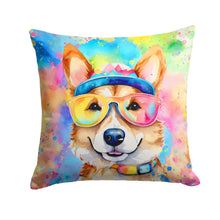 Load image into Gallery viewer, Corgi Hippie Dawg Throw Pillow - 14x14 Decorative Pillow – Art for Your Home &amp; Patio
