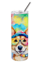 Load image into Gallery viewer, Corgi Hippie Dawg Stainless Steel Skinny Tumbler