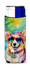 Load image into Gallery viewer, Corgi Hippie Dawg Slim Can Huggers – Fun, Functional Drink Coolers for Every Occasion