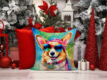 Load image into Gallery viewer, Corgi Hippie Dawg Fabric Decorative Pillow