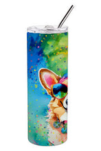 Load image into Gallery viewer, Corgi Hippie Dawg Stainless Steel Skinny Tumbler