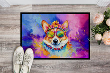 Load image into Gallery viewer, Corgi Hippie Dawg Doormat - 24x36 Decorative Floor Mat – Indoor/Outdoor Rug with Artistic Flair