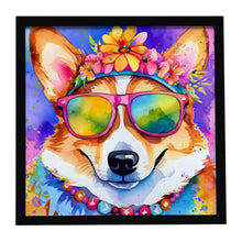 Load image into Gallery viewer, Corgi Hippie Dawg Framed Metal Print