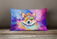 Load image into Gallery viewer, Corgi Hippie Dawg Fabric Decorative Pillow