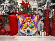 Load image into Gallery viewer, Corgi Hippie Dawg Fabric Decorative Pillow