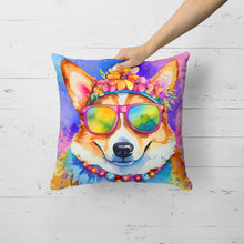 Load image into Gallery viewer, Corgi Hippie Dawg Fabric Decorative Pillow